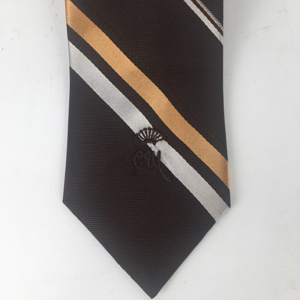 Marshall Field & Company brown striped neck tie